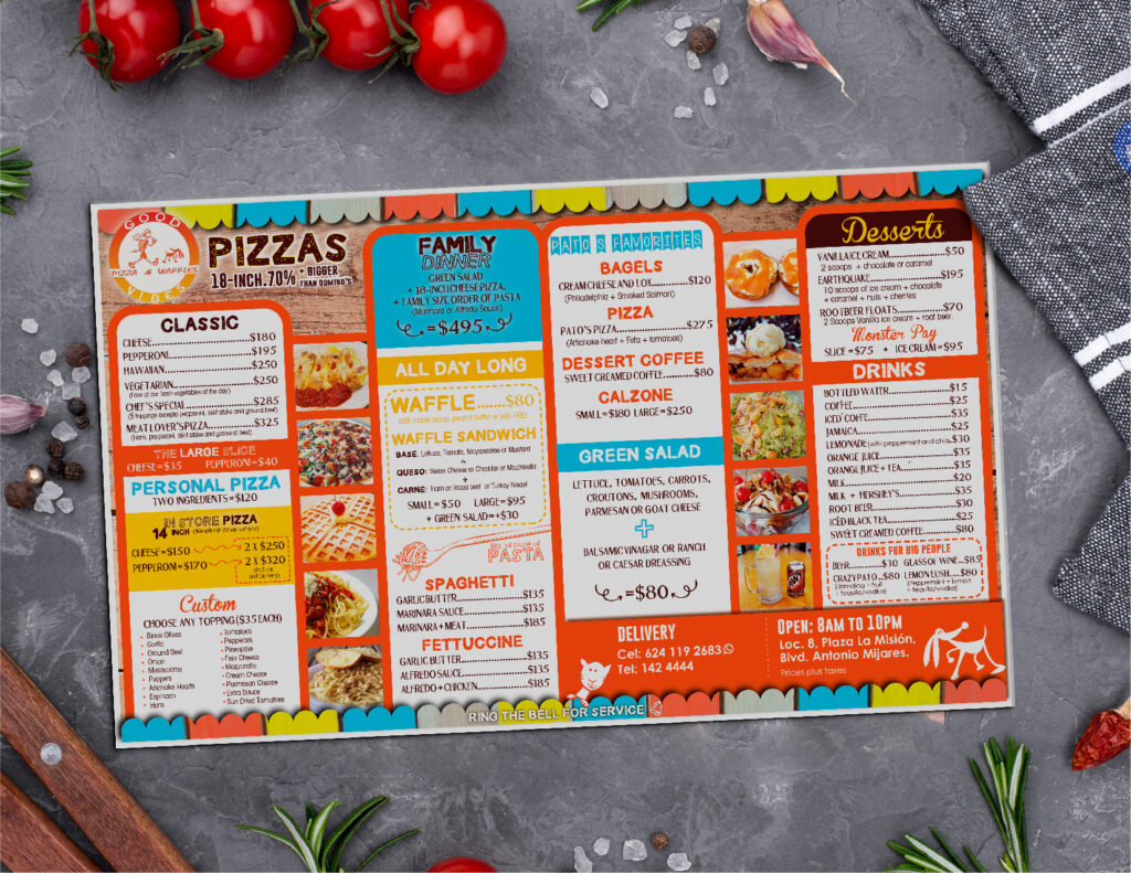 Menu Design for Cafe and Restaurant New Zealand